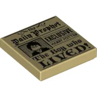 Tile 2 x 2 with Newspaper 'Daily Prophet' 'Exclusive Harry Potter The Boy Who Lived' print
