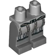 Hips and Dark Bluish Gray Legs with Light Bluish Gray Robe Ends with Silver Trim Print