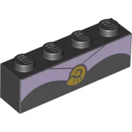 Brick 1 x 4 with Black dress, Shell Necklace print