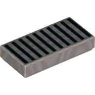 Tile 1 x 2 with Black Stripes/Lines print