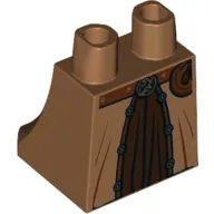 Hips and Legs Under Dress/Robe with Dark Brown Dress, Reddish Brown Belt and Pouch, Copper Trim Print (Helga Hufflepuff)