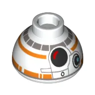 Brick Round 1.5 x 1.5 Dome Top with BB-8 Cartoon Print