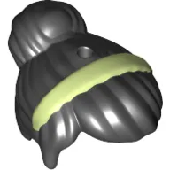 Hair Top Knot Bun and Lime Hair Band Print