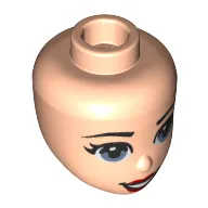 Minidoll Head Medium Blue Eyes, Red Lips, Open Mouth Teeth