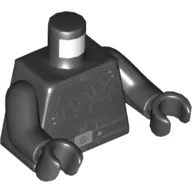 Torso Armor, with Shoulder Strap, and Belt with Silver Buckle Print, Black Arms and Hands