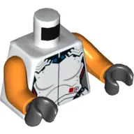 Torso Spacesuit, Armor Print, Orange Arms, Black Hands