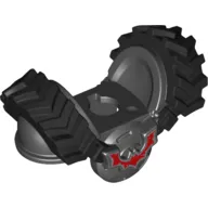 Minifig Neckwear Armor Breastplate with Rubber Tires Treads over Shoulders and Red Bat Print