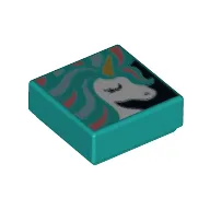Tile 1 x 1 with Unicorn Painting print