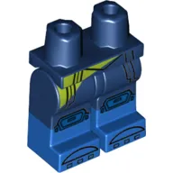 Hips with Dark Blue Legs and Blue Boots Pattern with Knee Pads, Olive Green Coat