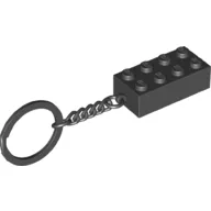 Key Chain, Chrome Chain and Ring with 2 x 4 Brick