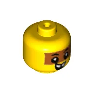 Minifig Head Baby / Toddler with Dark Orange Band for Eyes, Open Mouth Smile with Missing Tooth Print