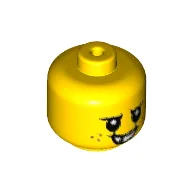 Minifig Head Baby / Toddler with Freckles, Angry Smile with Missing Tooth Print