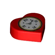 Tile 1 x 1 Heart with Clock Print