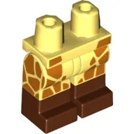 Hips with Bright Light Yellow Legs and Reddish Brown Boots Pattern with Orange Giraffe Spots Print