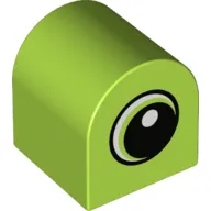 Duplo Brick 2 x 2 x 2 Curved Top with Large Eye with White Pupil Print