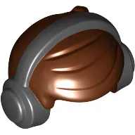 Hair Short with 2 Locks on Left with Headphones Black Print