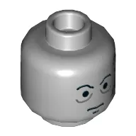Minifig Head Darth Vader, Dark Bluish Gray Scars, Eyebrows Print [Hollow Stud]