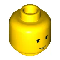 Minifig Head Luke Skywalker, Small Black Eyebrows and Chin Dimple Print