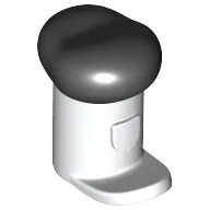 Headwear Accessory Hat with Small Pin, Tall Hat with Small Brim and Black Top