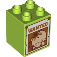 Duplo Brick 2 x 2 x 2 with Ham, 'WANTED' Poster Print