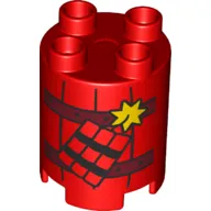 Duplo Brick Round 2 x 2 x 2 with Dynamite Print