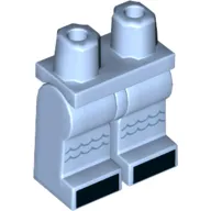 Hips and Bright Light Blue Legs with Black Toes, Crochet Lines