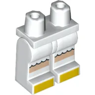 Hips and White Legs with White Ruffles, Medium Nougat Legs, Yellow Toes