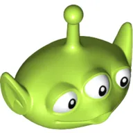 Minifig Head Special, Alien with Antenna and Three Eyes Print (Toy Story 4 Alien)