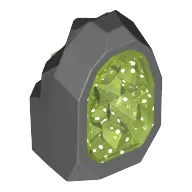 Geode / Rock with Glitter Trans-Bright Green Crystal