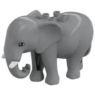 Duplo Animal Elephant, Adult, Stationary Head with Molded Tusks, Semicircular Eyes