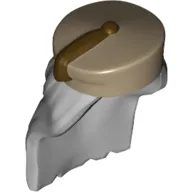 Hair and Hat, Long and Straight, with Tan Hat with Dark Brown Tassel Print