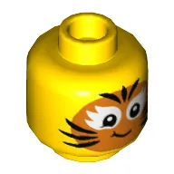 Minifig Head Child, Face Paint Tiger Print