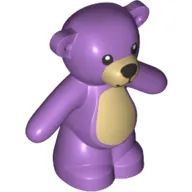 Animal, Bear / Teddy, Arms Down with Black Eyes, Nose and Mouth / Tan Belly and Jaw Print
