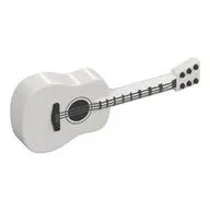 Musical Instrument Guitar Acoustic with Silver Strings Print
