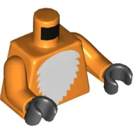 Torso White Fur Print, Orange Arms, Black Hands