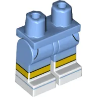 Hips with Medium Blue Legs and White Boots Pattern with Black Pockets, Yellow Knees and Medium Blue Stripe on Feet Print