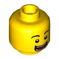 Minifig Head, Eyebrows, Wide Open Smile with Teeth and Tongue / Blushing with Teeth Print