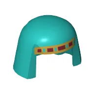 Headdress Nemes with Gold and Dark Red Band Print