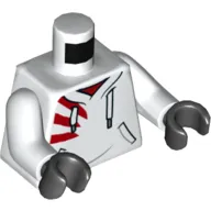 Torso Hoodie, White Laces, Red Stripes on Shoulder Print (Jack Davids), White Arms, Black Hands