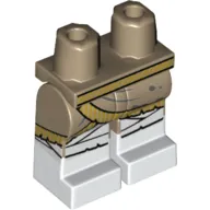 Hips with Dark Tan Legs and White Boots Pattern with Gold Belt, Skirt Hem and Legs Wrappings Print