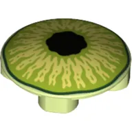 Plate Round 2 x 2 with Rounded Bottom and Green Monster Eye print