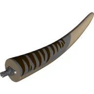 Animal Body Part, Dinosaur, Tyrannosaurus Rex Tail, with Pin, Dark Bluish Gray Top and Dark Brown Stripes Print