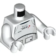 Torso Armor with Red Markings and Black Characters Print (Treadspeeder Pilot), White Arms and Hands
