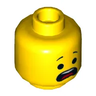 Minifig Head Emmet, Scared, Open Mouth