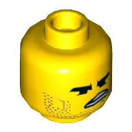 Minifig Head Angry, Crooked Grin, Teeth