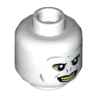 Minifig Head Voldemort, Tan Around Eyes, Yellow Teeth, Evil Grin Print