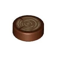 Tile Round 1 x 1 with Tree Stump, Wood Log Print