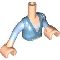 Minidoll Torso Girl, Medium Blue Dress, Dark Azure Trim, White Shirt