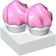 Duplo Food, Two Cakes on Plate Pink