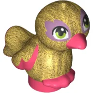 Animal, Bird, Feet Joined, Coral Beak, Green Eyes, Lavender Eye Shadow Print